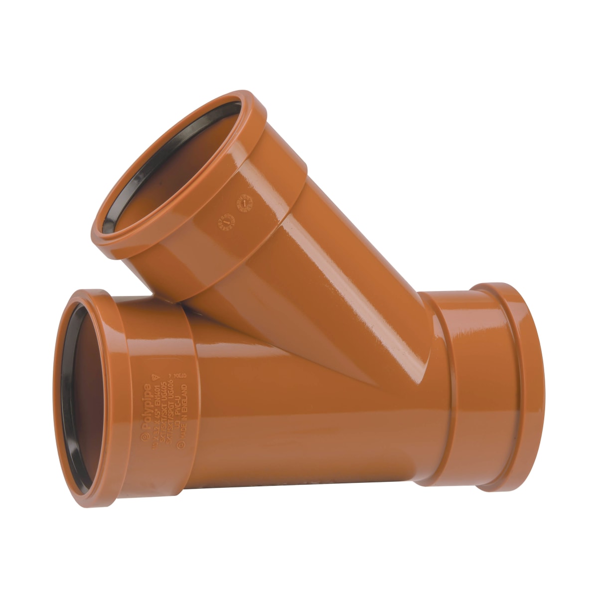 Brown Underground Drainage 110 mm 45° D/S Equal Branch     #B-3 