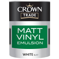 Crown Trade Premium Base Matt Vinyl Emulsion Paint 5L White