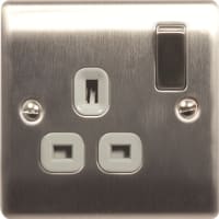 BG Electrical Nexus Metal 1 Gang 13A Switch Socket Grey