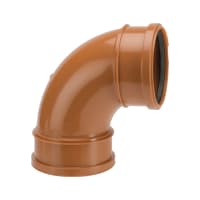 Polypipe Drain 87.5° Double Socket Bend Pipe 110mm Brown