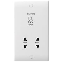 Nexus 820 Mould White 115/230V Dual Voltage Shaver Socket
