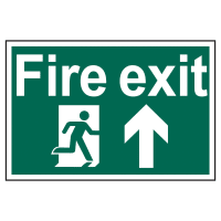 Fire Exit Running Man Arrow Up' Sign 300mm x 200mm