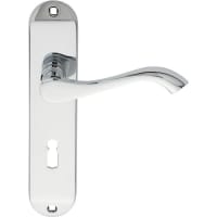 Carlisle Brass Andros Lever Lock on Bathroom Backplate Polished Chrome
