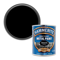 Hammerite直接生锈金属光滑面漆黑色的750毫升