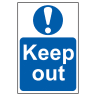 Keep Out' Sign, Self-Adhesive Semi Rigid PVC 200mm x 300mm