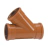 Polypipe Drain 45° Bend Triple Socket Junction 110mm Brown