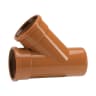 Polypipe Drain 45° Bend Double Socket Junction 110mm Brown