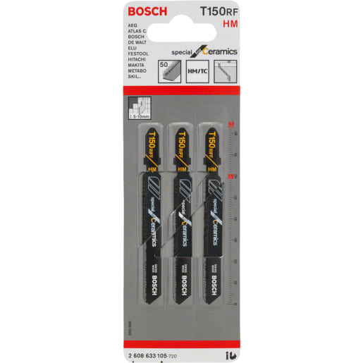Bosch T150RIFF Jigsaw Blades 83mm L Pack of 3