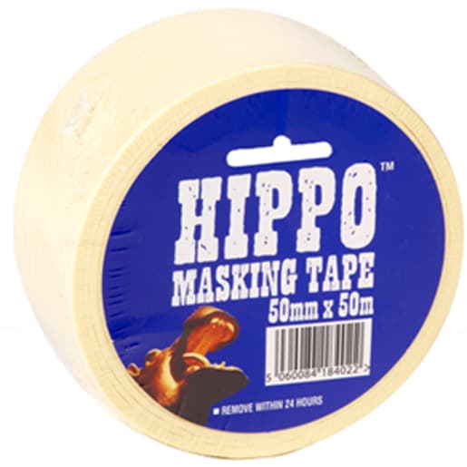 Hippo Masking Tape 50M x 25mm Beige