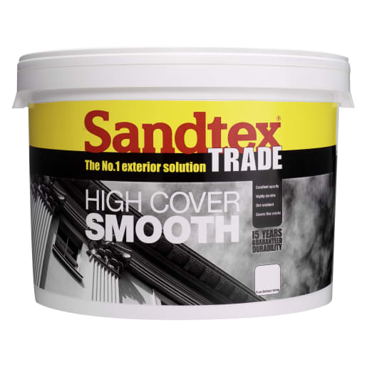 Sandtex High Cover Smooth Paint 10L Brilliant White