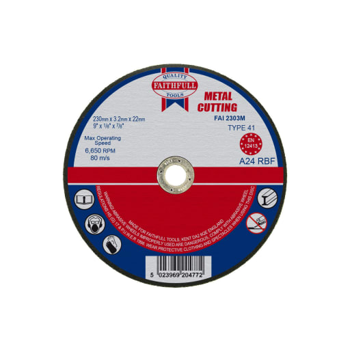 Faithfull Metal Cut Off Disc 3.2 x 230mm