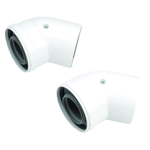 Worcester 45º Elbow Bend Pair 100mm White