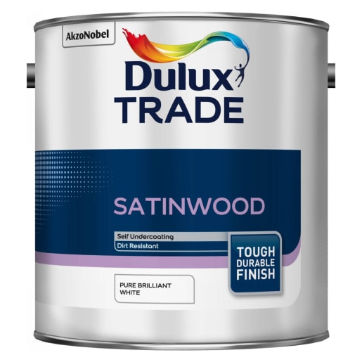 Dulux Trade Satinwood Paint 2.5L Pure Brilliant White