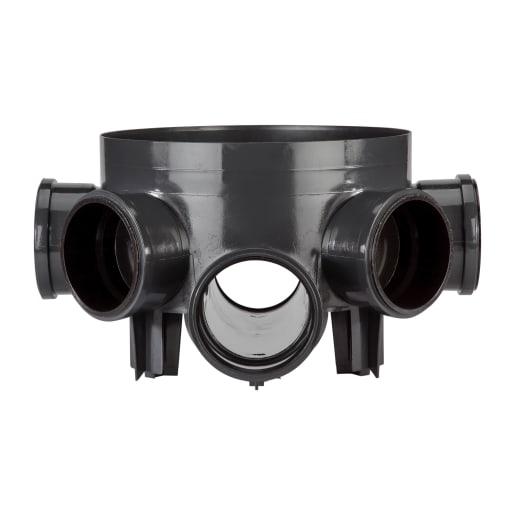 Polypipe Inspection Chamber Base 5 Inlet 320mm Black