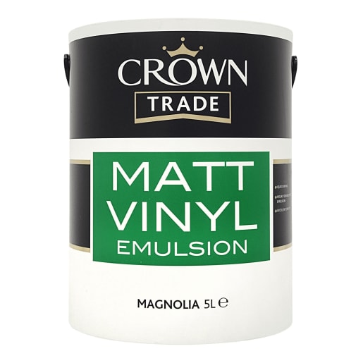Crown Trade Matt Vinyl Emulsion Paint 5L Magnolia