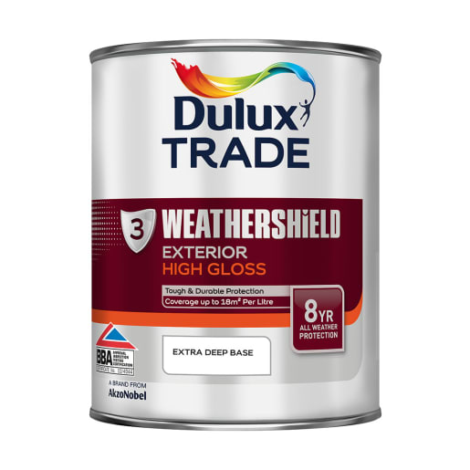Dulux Trade Weathershield Gloss Paint 1L Extra Deep Base