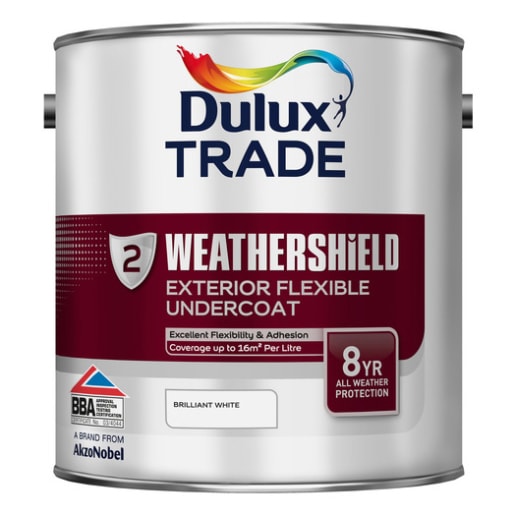 Dulux Trade Weathershield Undercoat Paint 2.5L Brilliant White