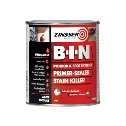 Zinsser B-I-N Primer - Sealer - Stain Killer 1L White
