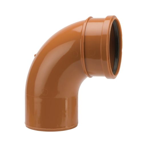 Polypipe Drain 87.50° Single Socket Bend Pipe 110mm