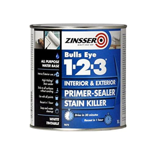Zinsser Bulls Eye 1.2.3 Primer - Sealer - Stain Killer 1L White