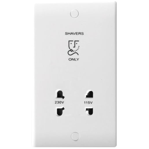 Nexus 820 Mould White 115/230V Dual Voltage Shaver Socket