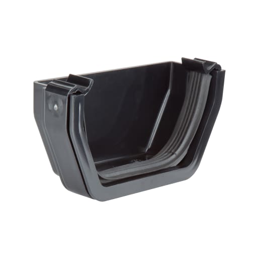 Polypipe Rainwater Square External Stop End 112mm Black