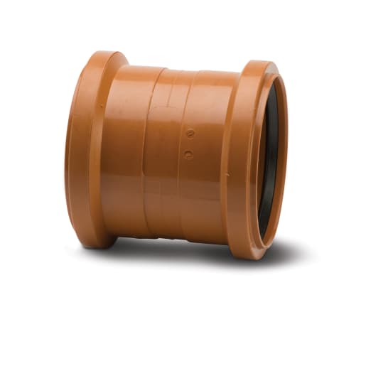 Polypipe Drain Double Socket Coupler 160mm Terracotta