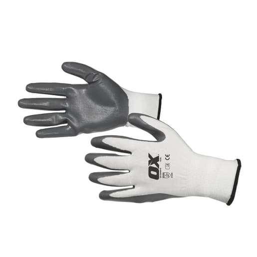 Ox Nitrile Flex Glove Size 10 (X-Large) Black / White