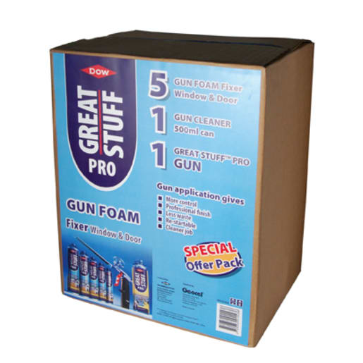 Dow Great Stuff 7 Piece Pro Gun Foam Fixer Window & Door Kit