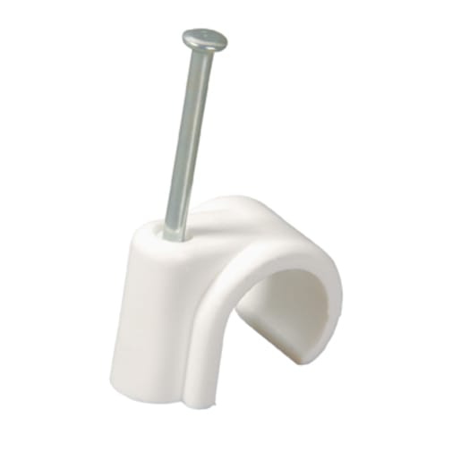 Talon Nail-In Pipe Clip 26 x 15mm White Pack of 100