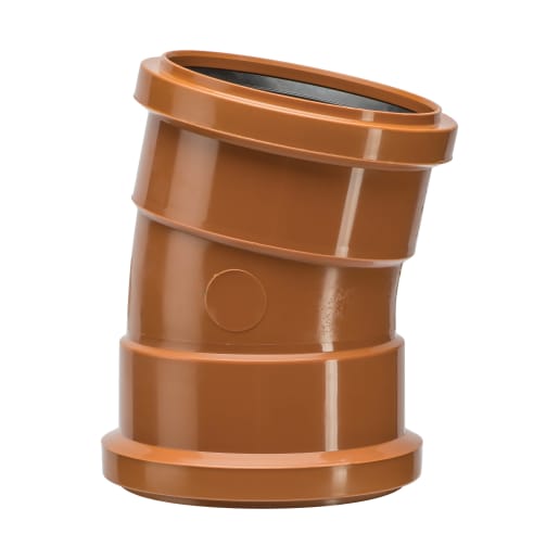Polypipe Drain 11.25° Double Socket Bend 110mm Brown