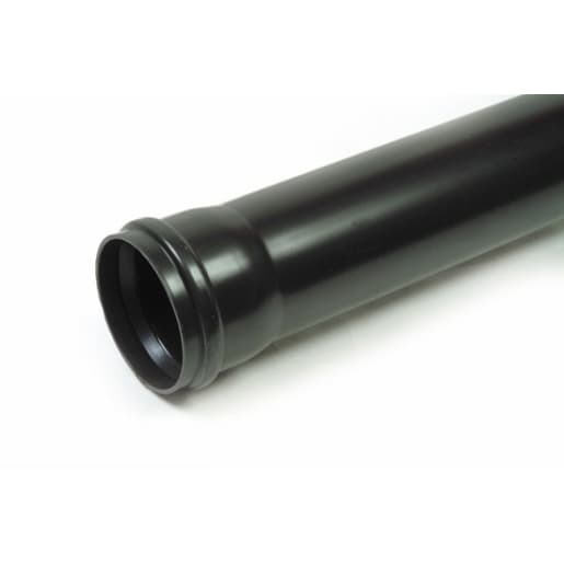Polypipe Soil Single Socket Pipe 4m x 110mm Black