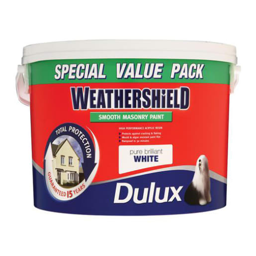Dulux Trade Weathershield Masonry Paint 7.5L Brilliant White
