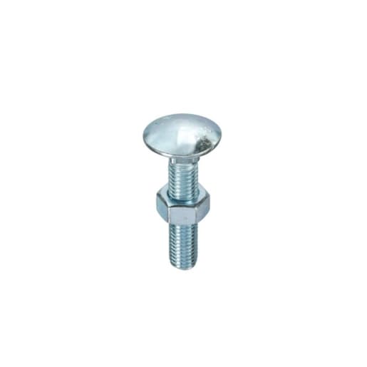 M12 Carriage Bolt with Nut 200mm Bright Zinc Plated