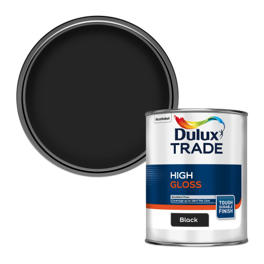 Dulux Trade High Gloss Paint 1L Black