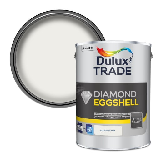 Dulux Trade Diamond Eggshell Paint 5L Pure Brilliant White
