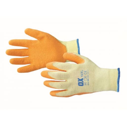 Ox Latex Grip Glove Size 9 (Large) Orange